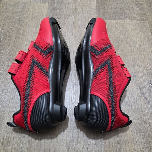 Red Sport Cycling Shoes 3-Strap Road Bike Shoes with Cleats & Hardware Set - Picture 11 of 13